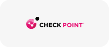 A pink and black logo for check point.